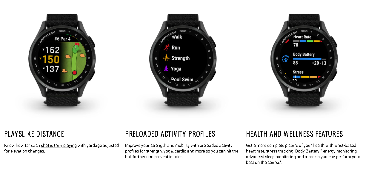 GARMIN APPROACH S50 - PREMIUM GOLF GPS SMARTWATCH